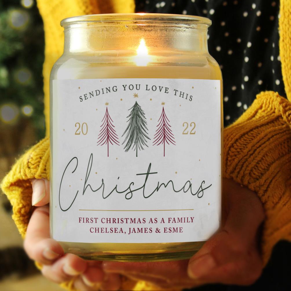 Personalised Christmas Sending Love Large Scented Jar Candle Extra Image 2